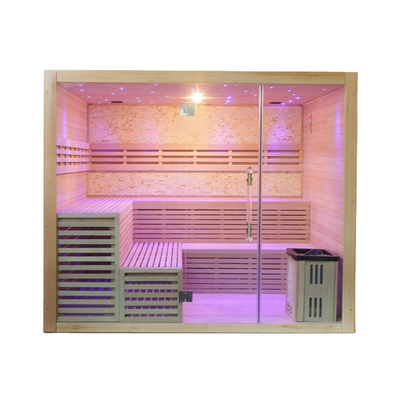 Traditionele stoomkachel Sauna Premium Hemlock Indoor Droge stoomsauna