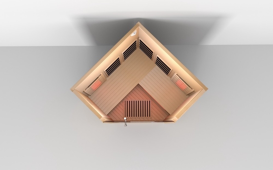 Op maat gemaakte luxe voorgefabriceerde houten binnenshuis zweet infrarood sauna kamer 5 persoon