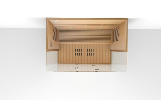 4 personen Vierkante binnenshuis Ver infrarood sauna kamer Rood cedermateriaal