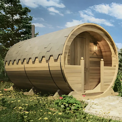 Panoramisch uitzicht Massivhout Buitenstoomvat Sauna Verwarmt snel