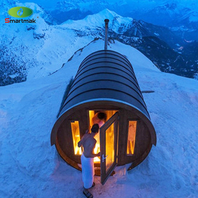 Canada Cedar / Hemlock Hout Grote brandende buitenvat Sauna voor 6 personen