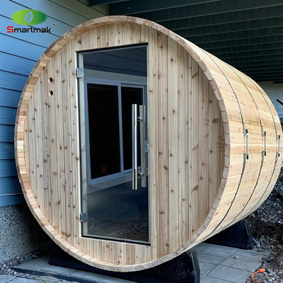 5 personen buitensauna Canadese Cederverwarming Houtvat Sauna Met Veranda