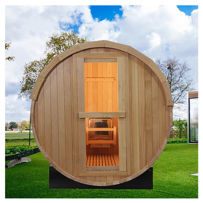 Rode Ceder Hemlock Hout Tuin Buitenvat Sauna Met Panorama Venster