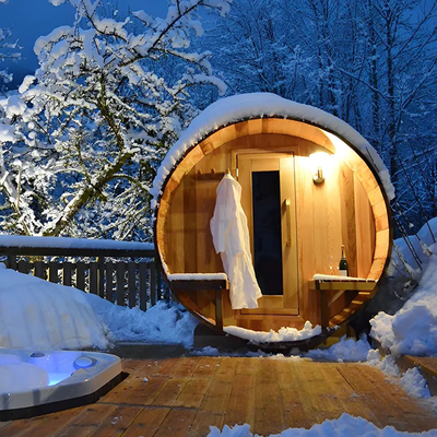 Droog stoom Hout Sauna Gezondheid Houten badvat Stoomsoenen