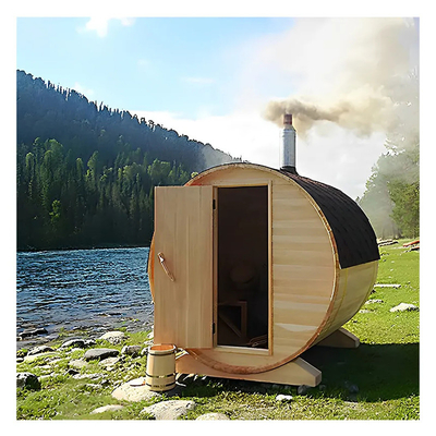 Hout buiten Canadese rode ceder stoomvat sauna met kachelverwarming