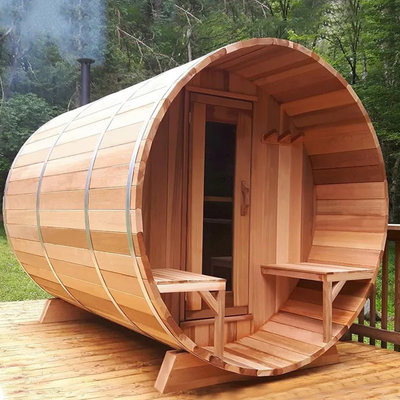 Hout buiten Canadese rode ceder stoomvat sauna met kachelverwarming