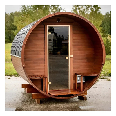 Hout buiten Canadese rode ceder stoomvat sauna met kachelverwarming
