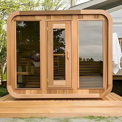 Hemlock Buitendroog Sauna Met Verstelbaar Ventilatiesysteem Bluetooth Muziek Tempered Glass Door