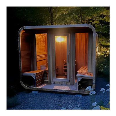 Cedar Outdoor Dry Sauna voor ontspanning en gezondheid 5-6 personen capaciteit met verstelbare ventilatie installatie service
