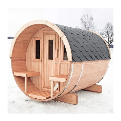 Hemlock Hout Panoramische grote vaten Buiten Sauna 4-8 Traditionele Hout Vaten Stoom Sauna