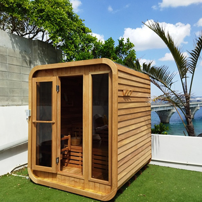 Verstelbare ventilatie Hemlock Cedar Sauna Voor 5-6 personen Tempered Glass Door Gemakkelijke montage