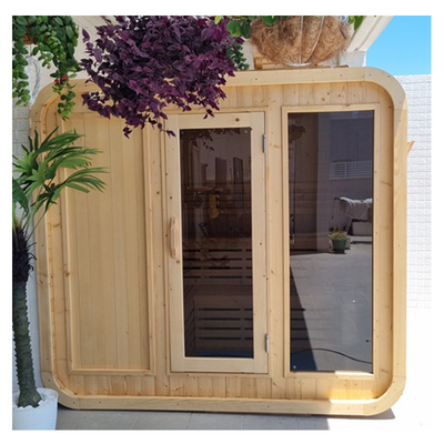 Verstelbare ventilatie Hemlock Cedar Sauna Voor 5-6 personen Tempered Glass Door Gemakkelijke montage