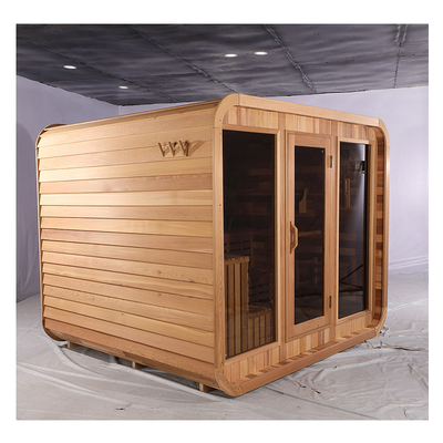 Blue Tooth Music System Ceder Sauna Volle glas deur Buiten Droog Sauna Met Hemlock Hout