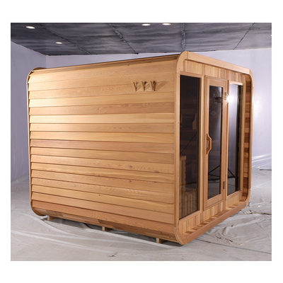 Blue Tooth Music System Ceder Sauna Volle glas deur Buiten Droog Sauna Met Hemlock Hout