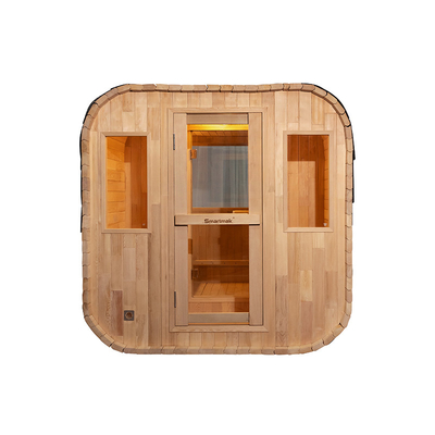 Luxe 5-6 personen volle glazen deur buiten droog sauna met Bluetooth muzieksysteem