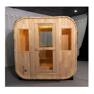 Luxe 5-6 personen volle glazen deur buiten droog sauna met Bluetooth muzieksysteem