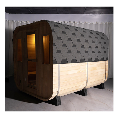Luxe 5-6 personen volle glazen deur buiten droog sauna met Bluetooth muzieksysteem