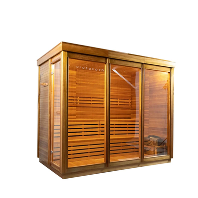 Aanraakscherm bedieningspaneel 6KW kachelverwarmer Hemlock / Red Cedar Stoomsauna Kamer Met LED-licht