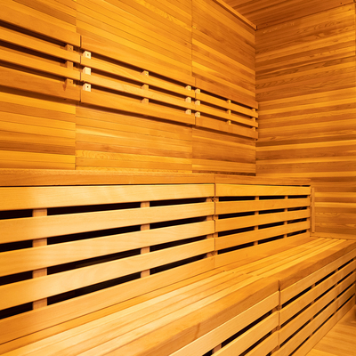 Hemlock stoomsuna kamer met LED licht ozongenerator en touchscreen bedieningspaneel