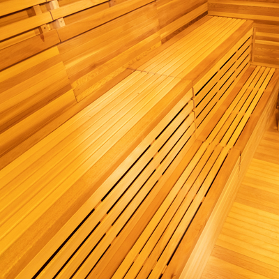 Hemlock stoomsuna kamer met LED licht ozongenerator en touchscreen bedieningspaneel