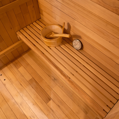 Cedar Outdoor Dry Sauna voor 5-6 personen met volledige glazen deur / Bluetooth muzieksysteem