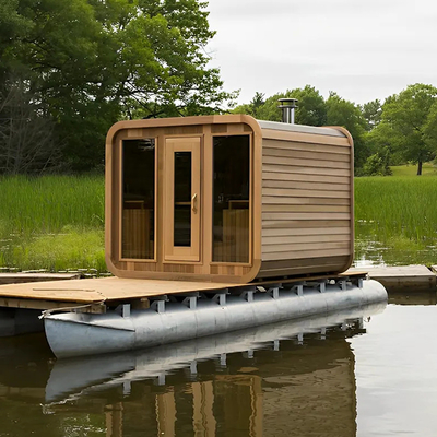 Hemlock Buiten Sauna met volledige glazen deur - Temperatuurbereik 15-90°C