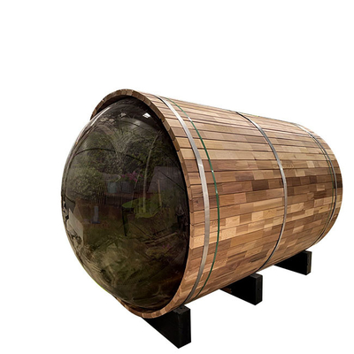 Rood Cedar Wood Barrel Sauna 180x240CM Openluchtsauna's met Panonamic