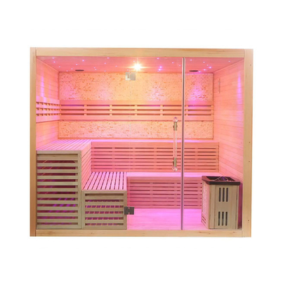 6 van het de Familierode licht van persoons de Canadese Cedar Steam Sauna Cabin Room Sauna 6000W