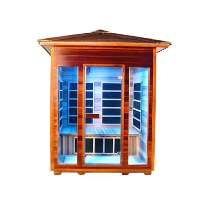 OEM Verre Infrarode Sauna buiten Rode Ceder 4 Persoons Openluchtsauna