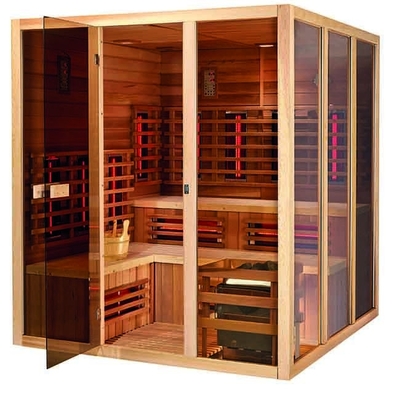 De stevige Hemlock van de Wooden Infrared Spa Zaal 6KW Saunastoom voor Persoon 5