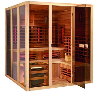 De stevige Hemlock van de Wooden Infrared Spa Zaal 6KW Saunastoom voor Persoon 5